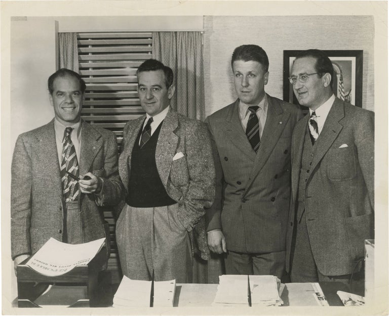 Book #150706] Original press photograph of Frank Capra, William Wyler, George Stevens, and Samuel...