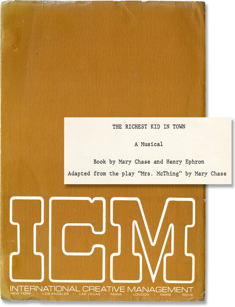 The Richest Kid in Town [Mrs. McThing] (Vintage script for an unproduced musical play