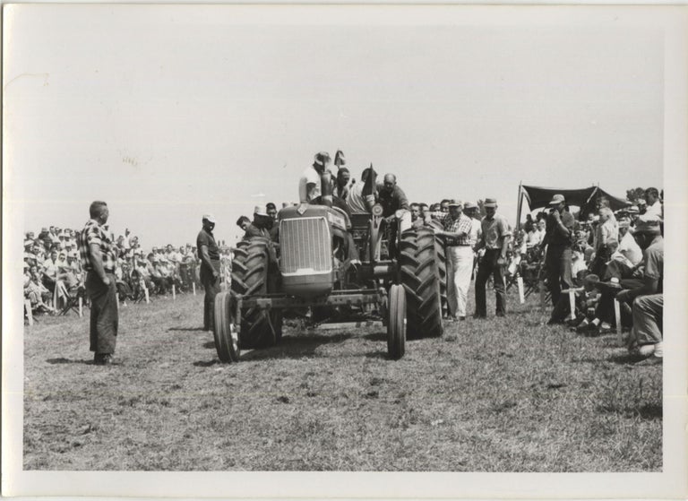 Archive of 12 vernacular photographs of a tractor pull at the Boone County Fair in Indianapolis, circa 1964