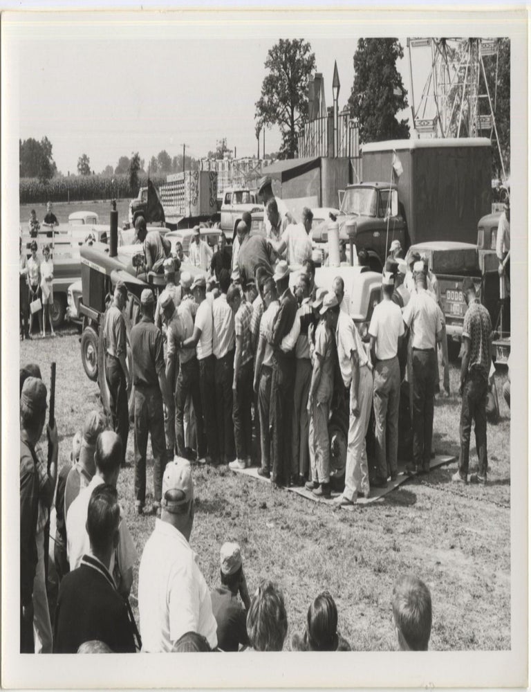 Archive of 12 vernacular photographs of a tractor pull at the Boone County Fair in Indianapolis, circa 1964