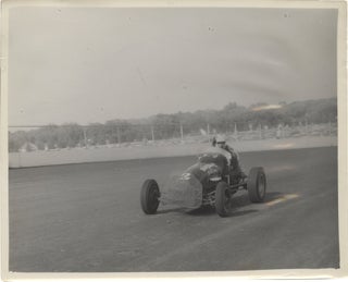 Book #151268] Archive of 14 vernacular photographs of open wheel races at the Iowa State Fair,...