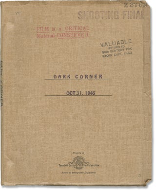 Book #151322] [The] Dark Corner (Original screenplay for the 1946 film). Henry Hathaway, Leo...
