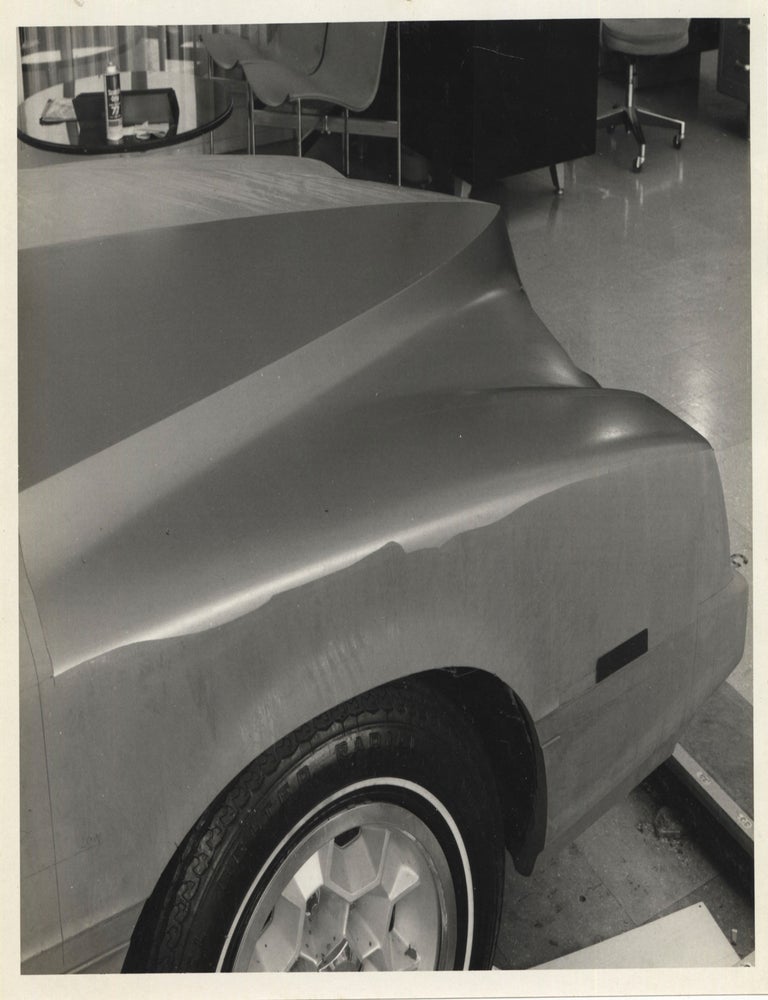 Archive of ten vintage photographs of a full-size clay model Pontiac, circa 1970s
