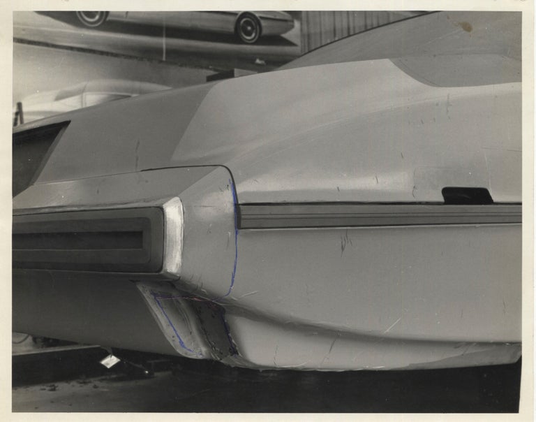 Archive of ten vintage photographs of a full-size clay model Pontiac, circa 1970s