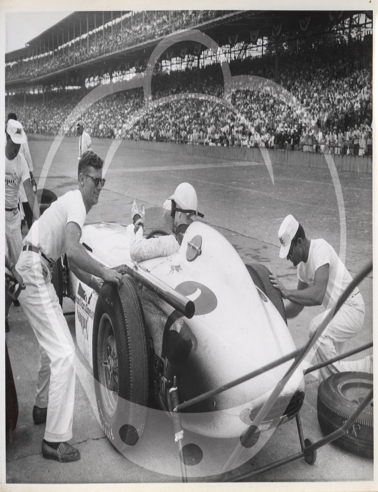 Archive of two photo albums documenting Dean Van Lines racing team at the Indianapolis 500, 1955-1956