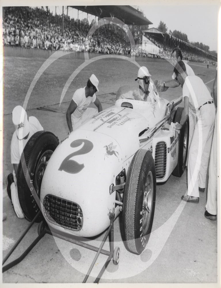 Archive of two photo albums documenting Dean Van Lines racing team at the Indianapolis 500, 1955-1956
