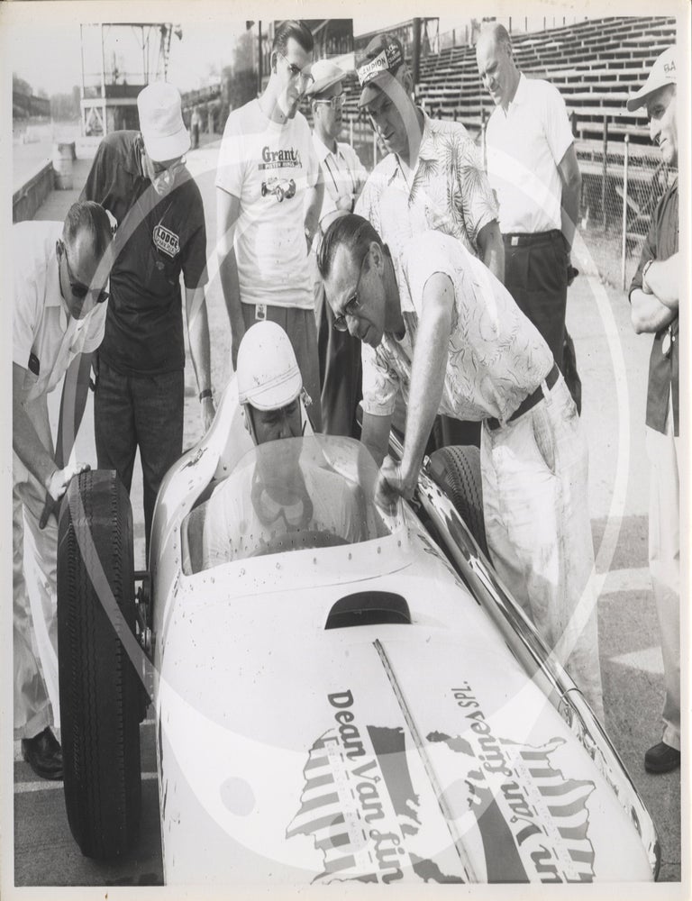 Archive of two photo albums documenting Dean Van Lines racing team at the Indianapolis 500, 1955-1956