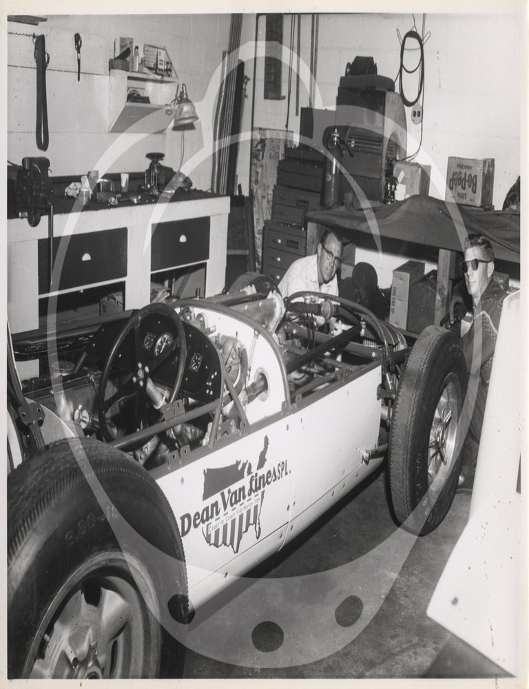 Archive of two photo albums documenting Dean Van Lines racing team at the Indianapolis 500, 1955-1956