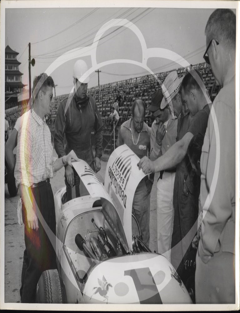 Archive of two photo albums documenting Dean Van Lines racing team at the Indianapolis 500, 1955-1956
