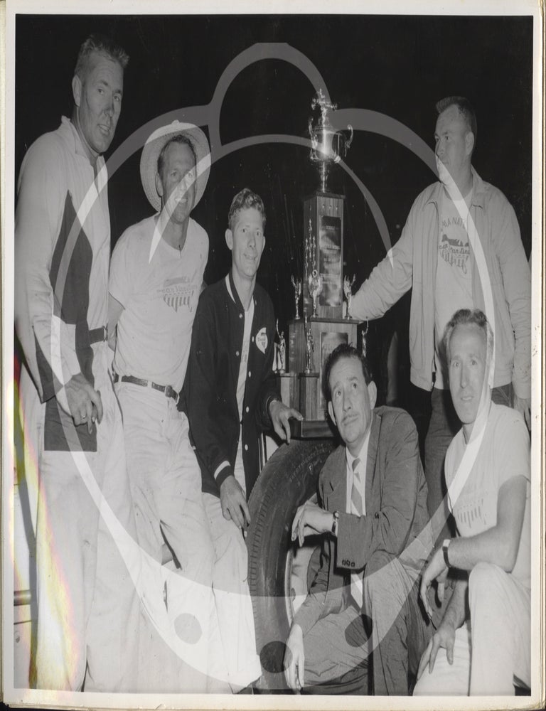 Archive of two photo albums documenting Dean Van Lines racing team at the Indianapolis 500, 1955-1956