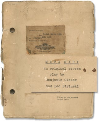 Book #151422] Mata Hari (Original screenplay for the 1931 film). George Fitzmaurice, Leo Birinski...