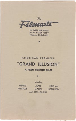 Book #151432] La Grande Illusion [The Grand Illusion] (Original program for the 1938 US premiere...