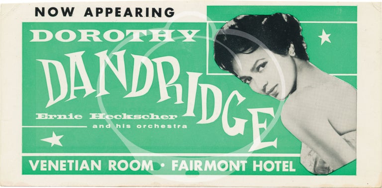 Collection of ten original promotional cards advertising performances at the Venetian Room at the Fairmont Hotel in San Francisco, 1957-