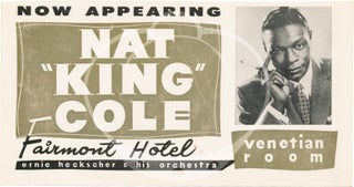 Collection of ten original promotional cards advertising performances at the Venetian Room at the Fairmont Hotel in Dallas, 1960s