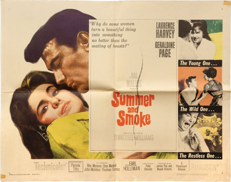 [Book #151666] Summer and Smoke. Tennessee Williams, Peter Glenville, Meade Roberts James Poe, Geraldine Page Laurence Harvey, play, director, screenwriters, starring.