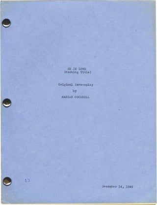 Book #151695] So In Love (Original screenplay for an unproduced film). Marian Cockrell, screenwriter
