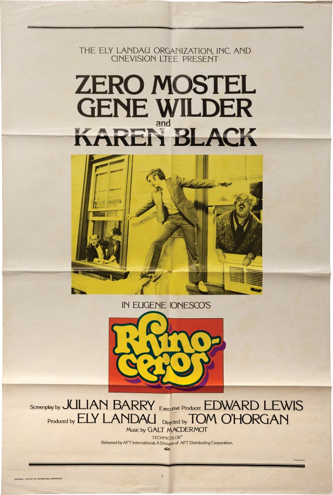 Book #151767] Rhinoceros (Original poster for the 1974 film). Tom O'Horgan, Eugene Ionesco,...