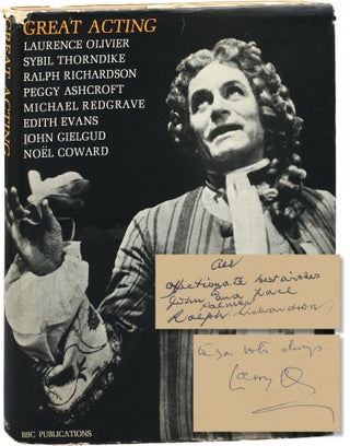 Book #151837] Great Acting (First Edition, inscribed by Laurence Olivier and Ralph Richardson)....