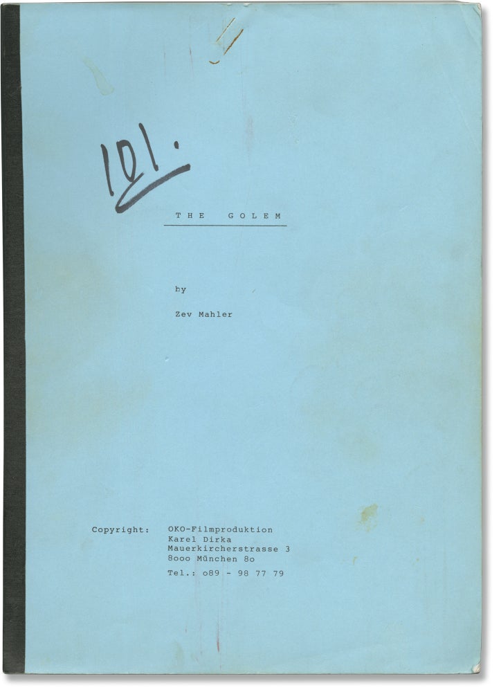 Book #151984] The Golem (Original screenplay for an unproduced film). Zev Mahler, screenwriter