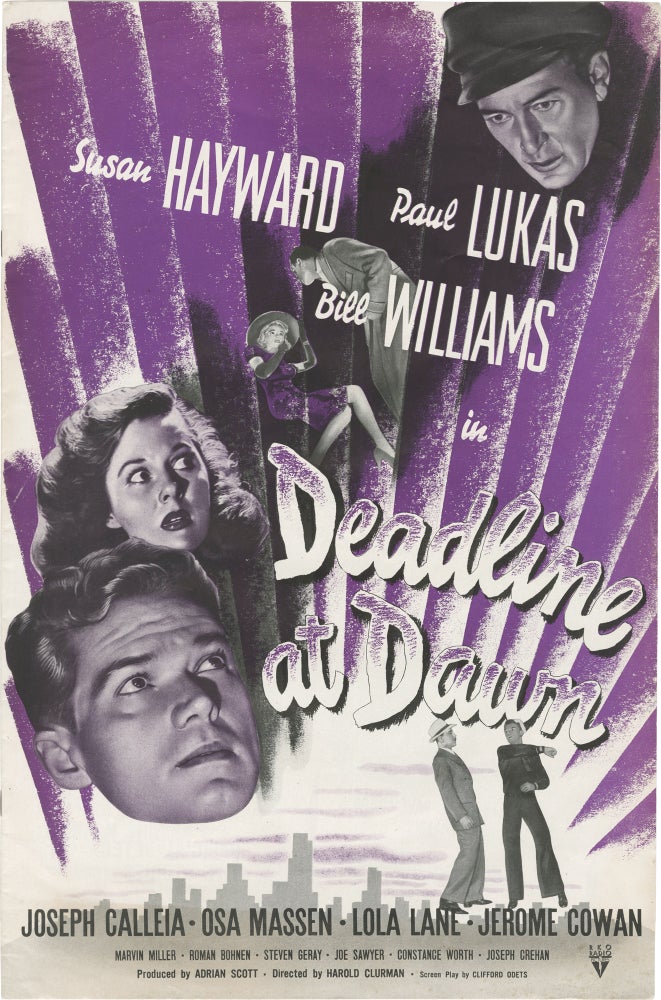 Book #152017] Deadline at Dawn (Original pressbook for the 1946 film noir). Harold Clurman,...