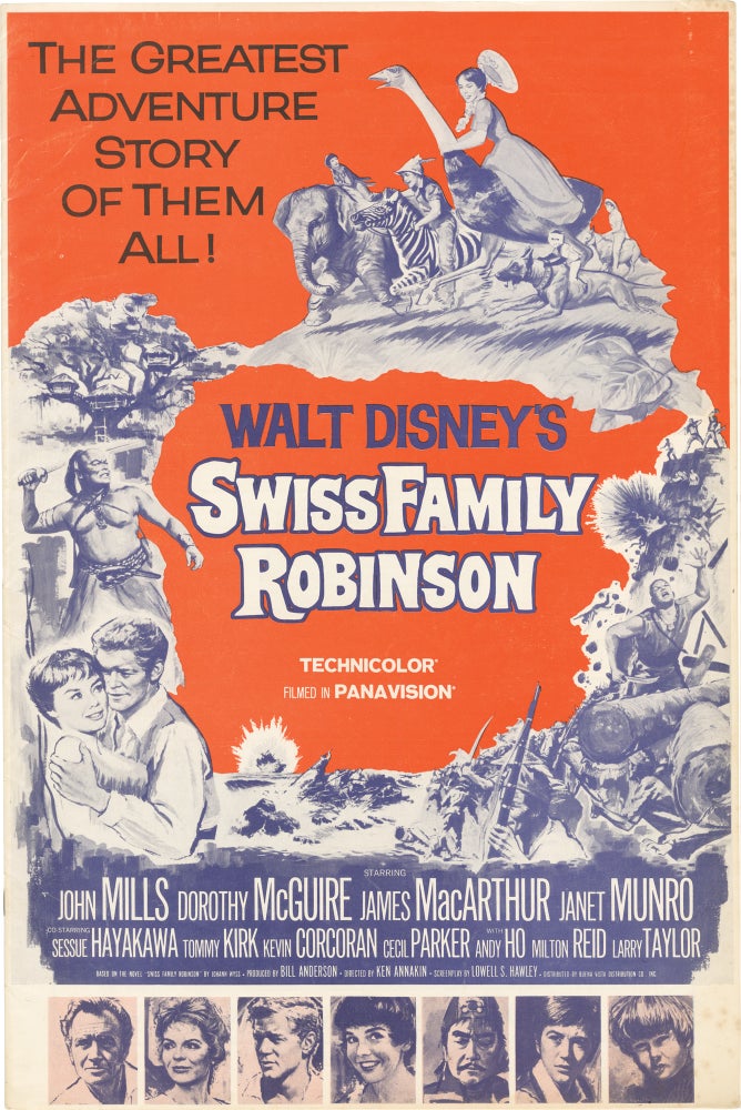 Book #152059] Swiss Family Robinson (Original pressbook for the 1960 film). Ken Annakin, Lowell...
