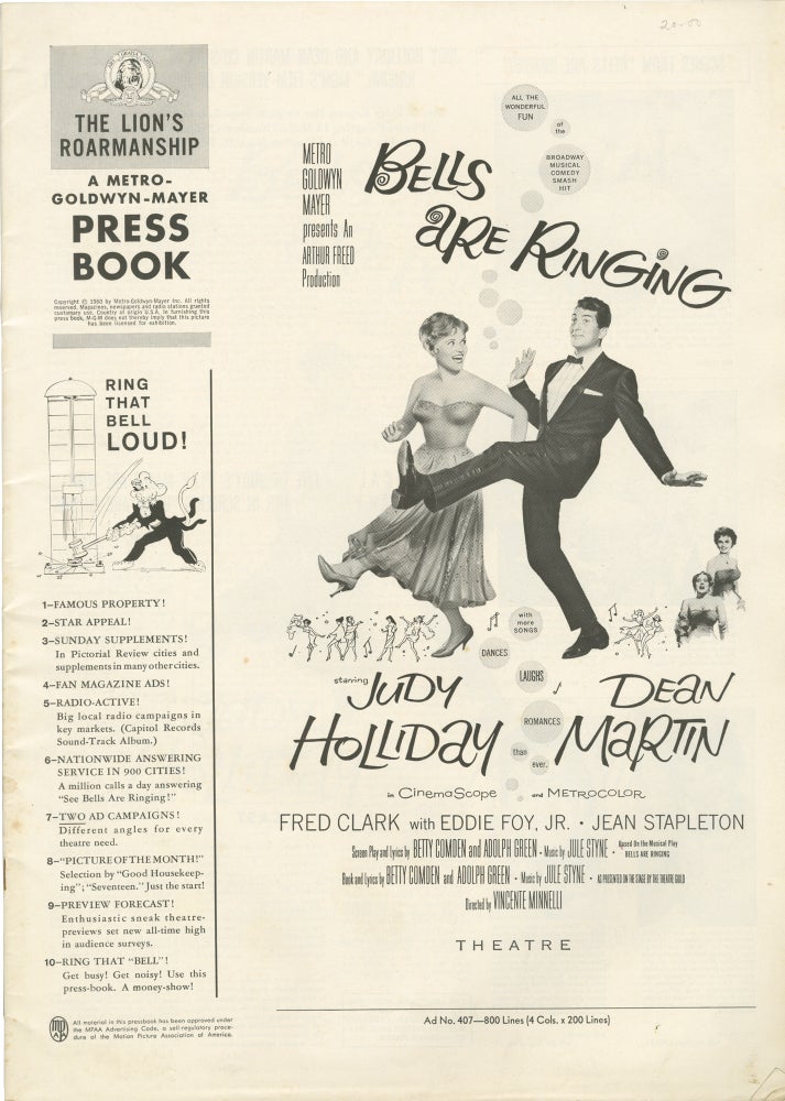 [Book #152085] Bells Are Ringing. Vincente Minnelli, Adolph Green Betty Comden, Jule Styne, Dean Martin Judy Holliday, director, play screenwriters, play, starring.