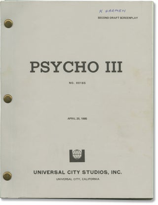 Book #152203] Psycho III (Original screenplay for the 1986 film). Anthony Perkins, Charles Edward...