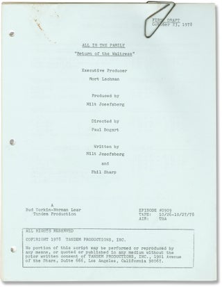 Book #152250] All in the Family: Return of the Waitress (Original screenplay for the 1978...