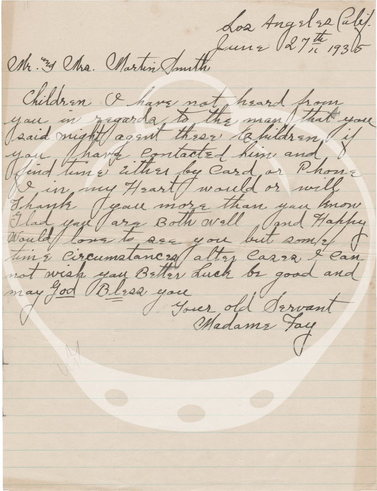 Archive of photographs and letters regarding a pair of African American twin child actors