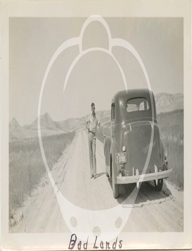 Archive of 24 vernacular photographs from a Depression-era road trip through the badlands of South Dakota, Idaho, and Wyoming