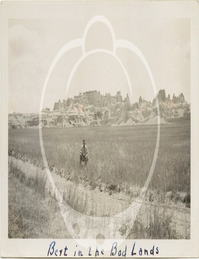 Archive of 24 vernacular photographs from a Depression-era road trip through the badlands of South Dakota, Idaho, and Wyoming