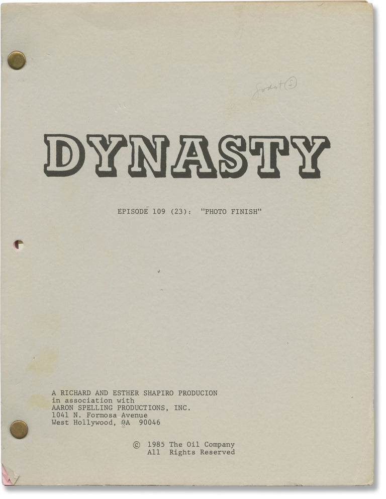 [Book #152502] Dynasty: Photo Finish. Linda Evans John Forsythe, Pamela Bellwood, Pamela Sue Martin, Robert Scheerer, Susan Miller, starring, director, screenwriter.
