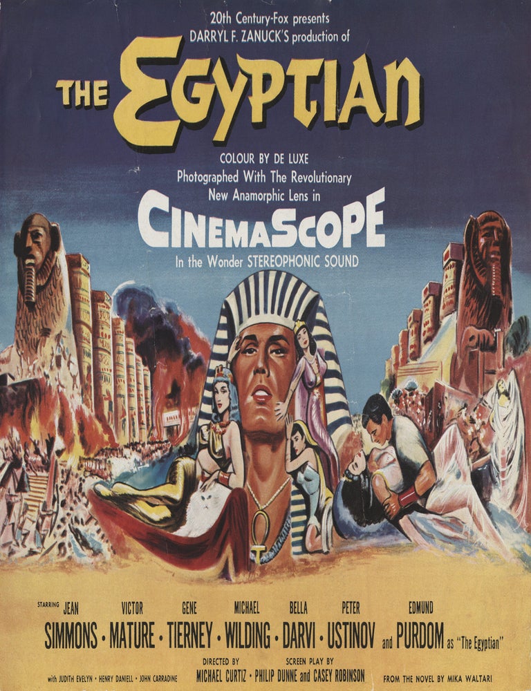 Book #152545] The Egyptian (Original promotional flyer for the 1954 film). Michael Curtiz, Mika...
