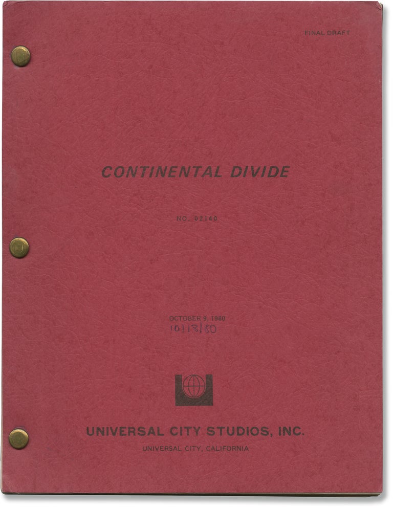 [Book #152692] Continental Divide. Blair Brown John Belushi, Steven Spielberg, Michael Apted, Lawrence Kasdan, starring, producer, director, screenwriter.