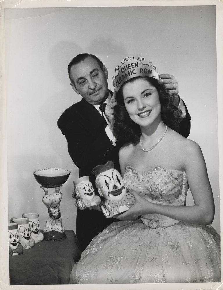 Original photograph of Debra Paget being crowned Queen of Ceramic Row, circa 1952