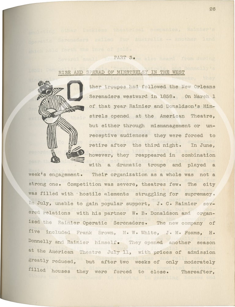 San Francisco Theatre Research, Vol. 13: Minstrelsy