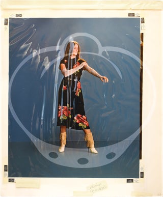 Original oversize full color photograph of Emmylou Harris from her 1981 album "Evangeline"