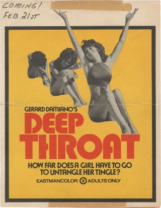 Book #153235] Deep Throat (Original press kit for the 1972 film). Gerard Damiano, Harry Reems...