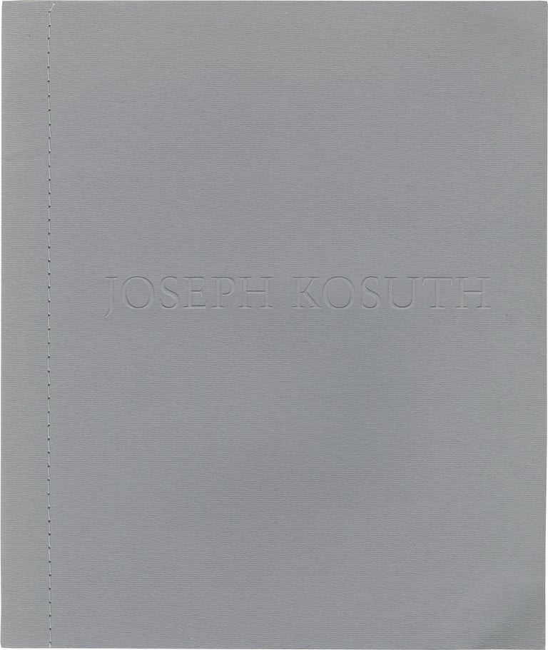 Book #153385] Joseph Kosuth (First Edition). Joseph Kosuth