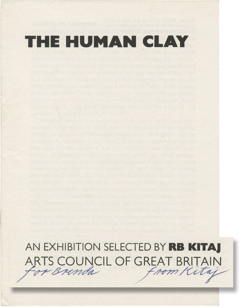 [Book #153418] The Human Clay: An Exhibition Selected by RB Kataj. RB Kitaj.