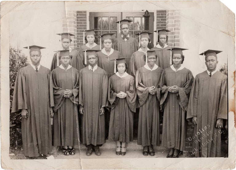 [Book #153585] Original photograph of the graduating class of the Pineville Colored School, Pineville, North Carolina, 1945. African American Interest, North Carolina.