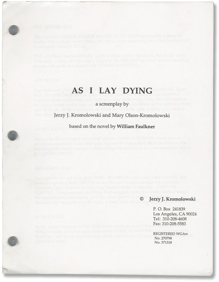 [Book #153608] As I Lay Dying. William Faulkner, Mary Olson-Kromolowski Jerzy J. Kromolowski, novel, screenwriters.