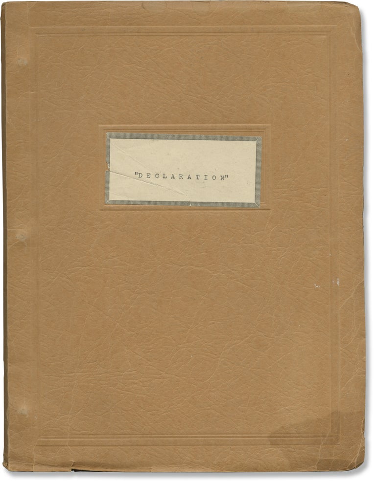 Book #153822] Declaration (Vintage script for the 1948 play). Philip Stevenson Janet Stevenson,...