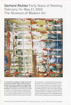 Book #153995] Gerhard Richter: Forty Years of Painting (Original exhibition brochure for the 2002...