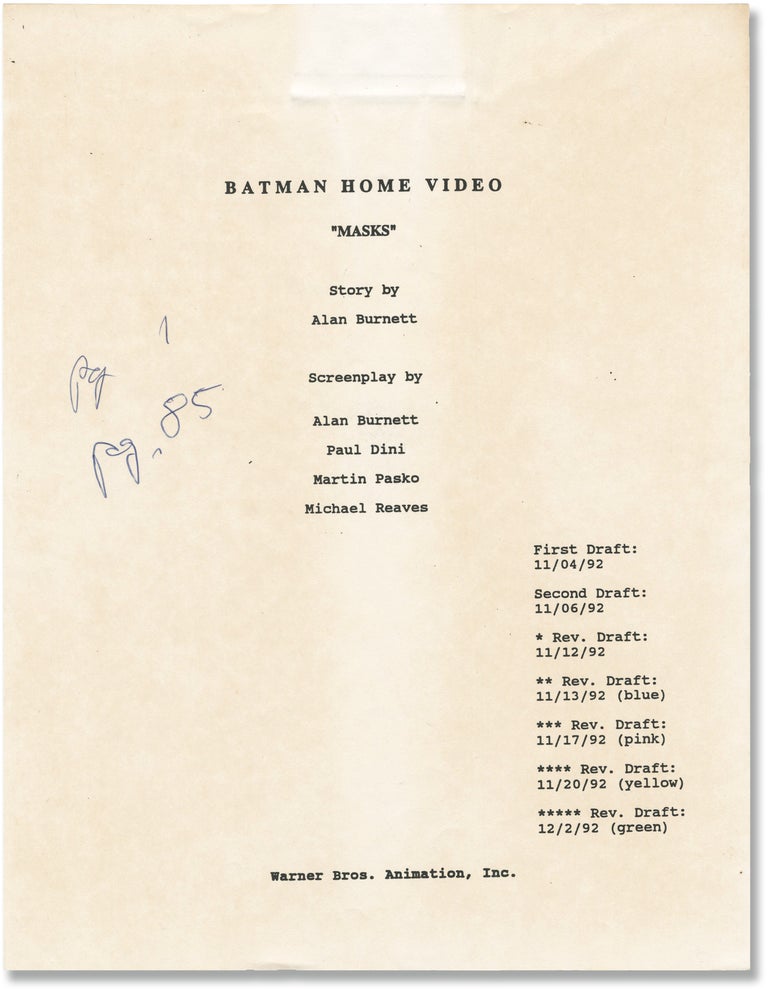 Book #154189] Batman: Mask of the Phantasm (Original screenplay for the 1993 film, actor Dick...