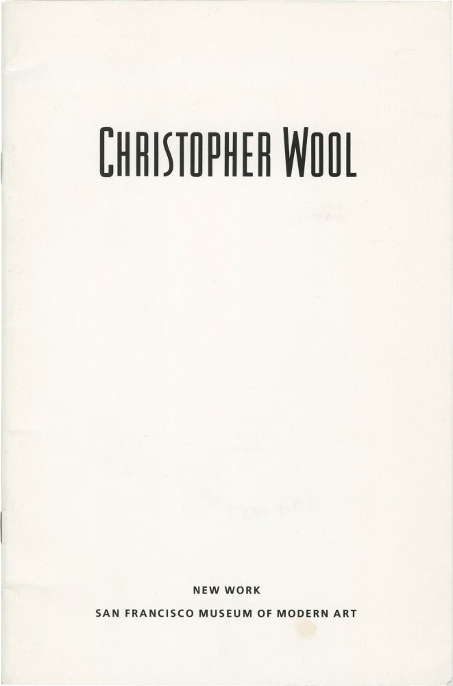 Book #154230] Christopher Wool: New Work (original program from the 1989 exhibition). Christopher...
