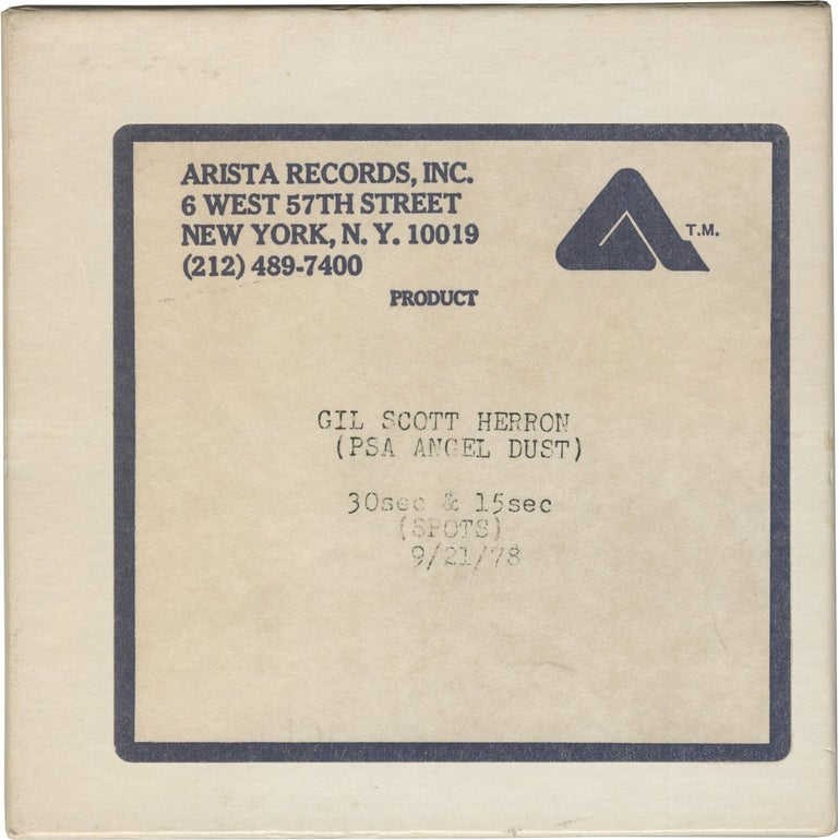 [Book #154306] Reel-to-reel tape recording for a 1978 anti-PCP public service announcement. Gil Scott-Heron.