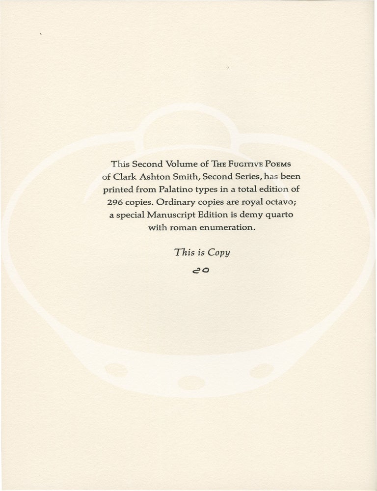 The Fugitive Poems, Second Series, Volumes 1 - 6: The Titans in Tartarus, A Song from Hell, The Potion of Dreams, The Fanes of Dawn, Seer of the Cycles, and The Burden of the Suns