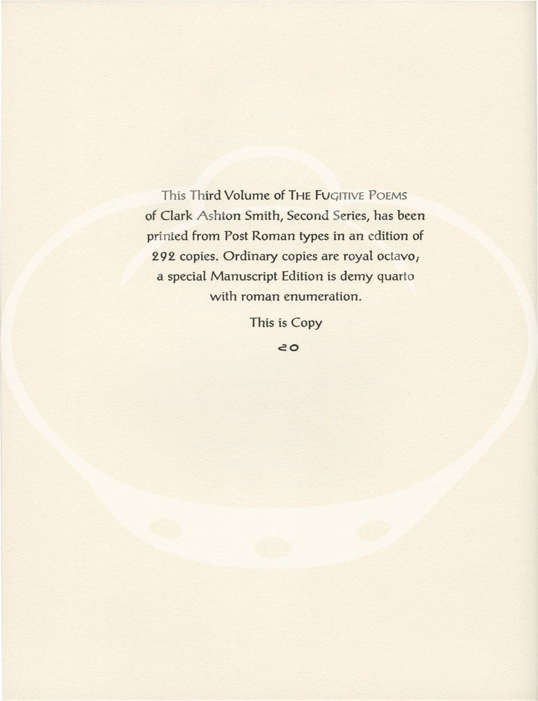 The Fugitive Poems, Second Series, Volumes 1 - 6: The Titans in Tartarus, A Song from Hell, The Potion of Dreams, The Fanes of Dawn, Seer of the Cycles, and The Burden of the Suns