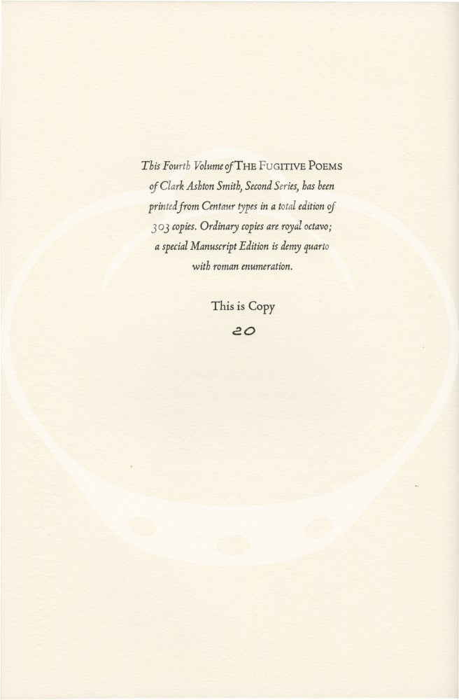The Fugitive Poems, Second Series, Volumes 1 - 6: The Titans in Tartarus, A Song from Hell, The Potion of Dreams, The Fanes of Dawn, Seer of the Cycles, and The Burden of the Suns